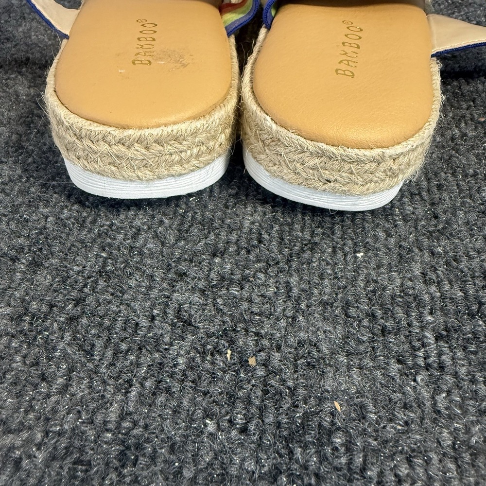Bamboo Rainbow Double Strap Slide Sandals Women's Size 7.5 Espadrille Boho - Picture 4 of 9